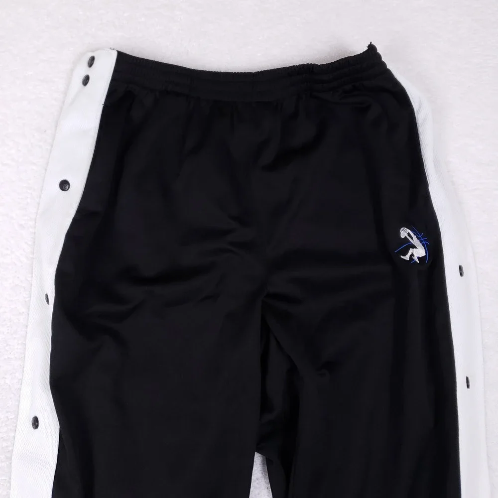And1 Snap Track Pants Mens Large Tear Away Basketball Black Y2K Streetball Baggy